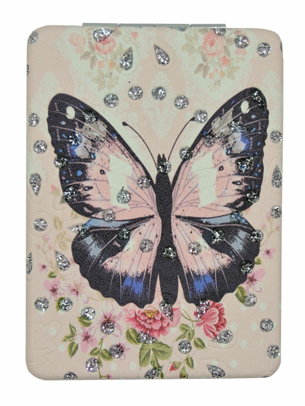 Rectangular Butterfly-Patterned Compact Mirror (1 mirror) - Picture 6 of 7